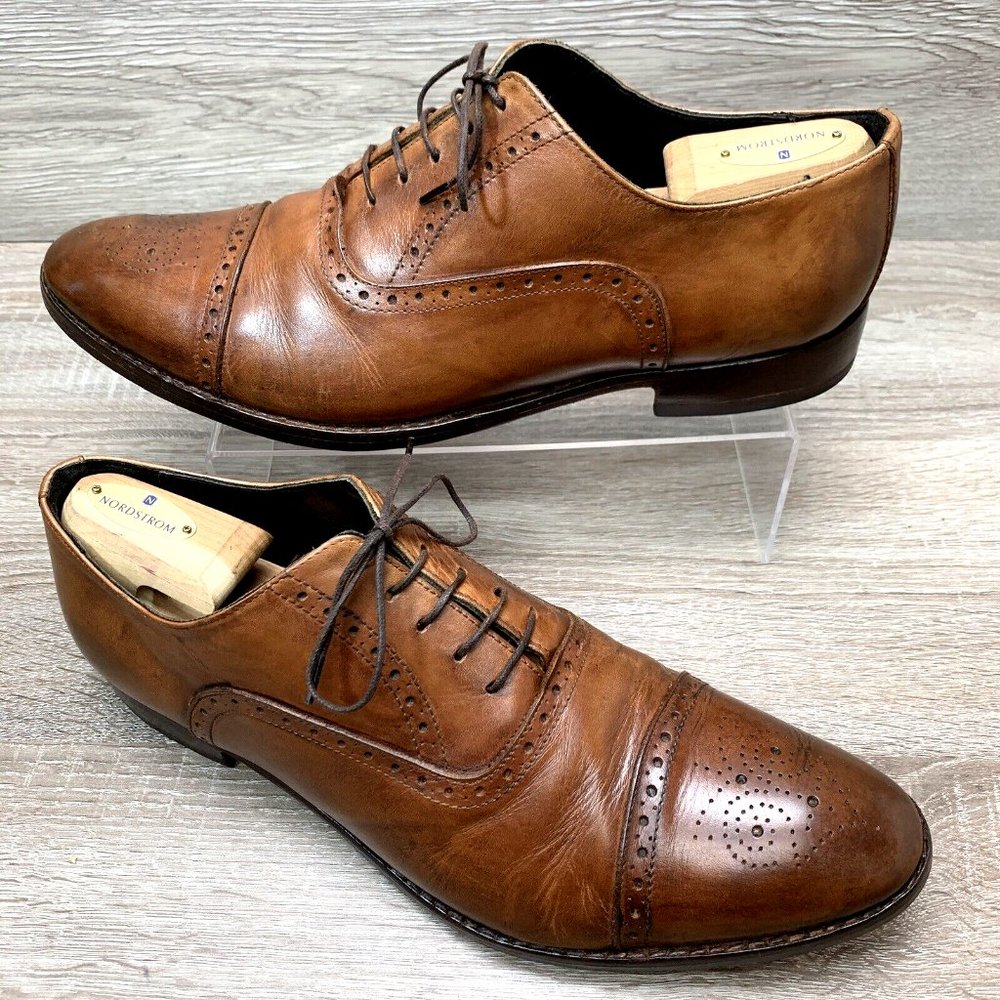 To Boot New York Adam Derrick Men Oxford Dress Shoe Brogue Cap Toe Brown Sz 13